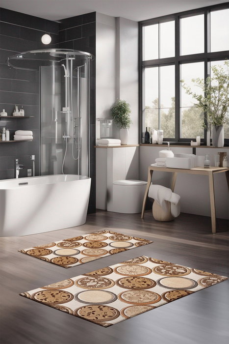Mijölnir Juego de 2 Alfombrillas de Baño Multicolor CT-5350 Mijölnir Juego de 2 Alfombrillas de Baño Multicolor CT-5350